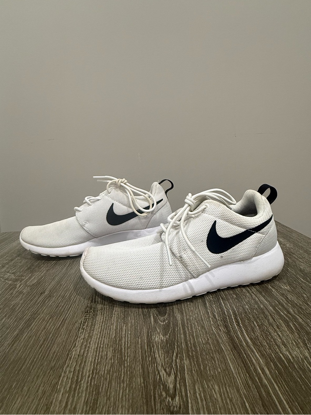 Nike White Mesh Sneakers with Black Swoosh Accent